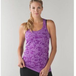 lululemon swiftly tech purple print racerback